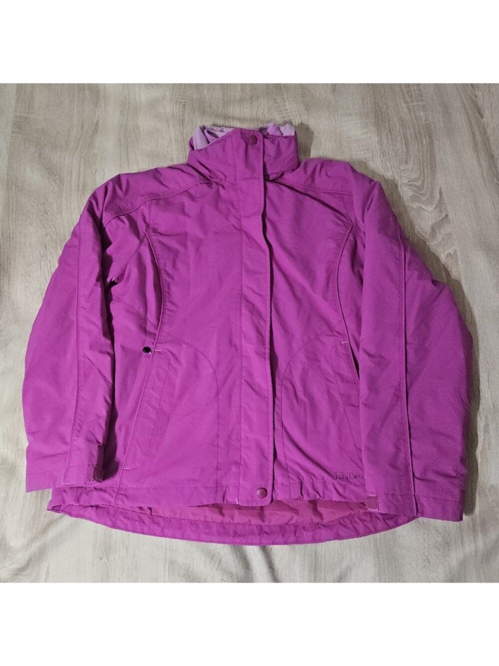 Ll Bean Womens Size M 3 In 1 Coat Jacket All Weather Outdoor Adventure Hooded